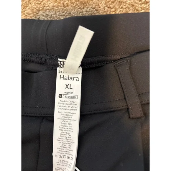 Halara Wide Leg Trousers Women XL Black New Pleated High Waist Workleisure - Picture 2 of 3